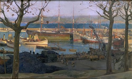 Porto di La Coruña Cuadro de Francisco Llorens Diaz 60x90cm