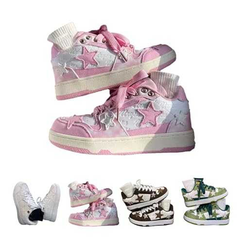 Retro Star Shaped Platform Shoes Retro Platform Sneakers Women's Fashion Skateboard Walking Shoes Women's Fashion Casual Aesthetic