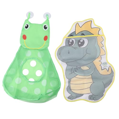 ariarly 2pcs Mesh Bathtub Toy, Extra Bath Toy Storage Net, Cute Bath Toy Organizer and Bath Bedroom Car Toy Dinosaur Pattern
