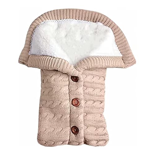 Jktown Unisex Infant Swaddle Blankets Soft Thick Fleece Knit Baby Girls Boys Stroller Wraps Baby Accessory Beige(0-6 Month), 27.56 X 15.75 In #TOP9