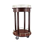 Serving Cart Trolley, Rolling Bar Cart, Metal Serving Cart With Tempered Glass, 2-Tier Glass Bar And Serving Cart, Tea Serving Bar Cart With Wheels, Suitable For Restaurant, Hotel, Home Stor