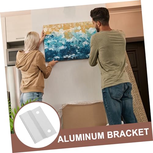 Image of Outanaya 4pcs Heavy Duty Picture Hangers Aluminum Mount Brackets French Cleat Bracket for Wall