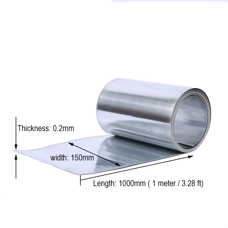 Image of 99.99% High Purity Zinc Sheet Zinc Metal Strip for School Scientific Experiment Research 0.2x150x1000mm