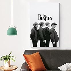 JMUNG Poster décoratif sur toile The Beatles Musique en noir et blanc, 30 x 45 cm - Les Beatles, Paul McCartney, John Lennon, RIngo Starr, George Harrison JMUNG Poster décoratif sur toile The Beatles Musique en noir et blanc, 30 x 45 cm – Image 4