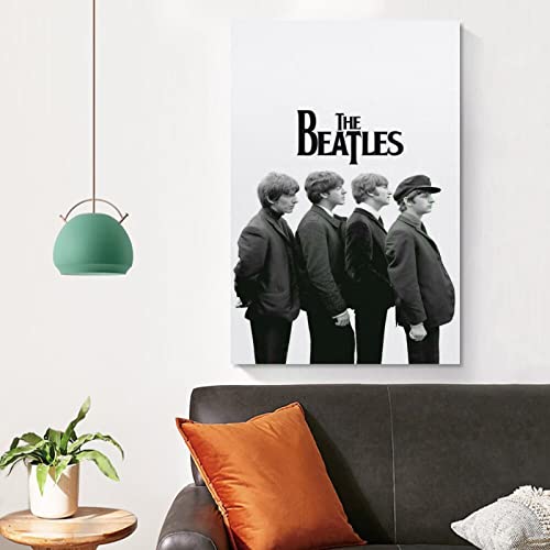 JMUNG Poster décoratif sur toile The Beatles Musique en noir et blanc, 30 x 45 cm - Les Beatles, Paul McCartney, John Lennon, RIngo Starr, George Harrison JMUNG Poster décoratif sur toile The Beatles Musique en noir et blanc, 30 x 45 cm – Image 5