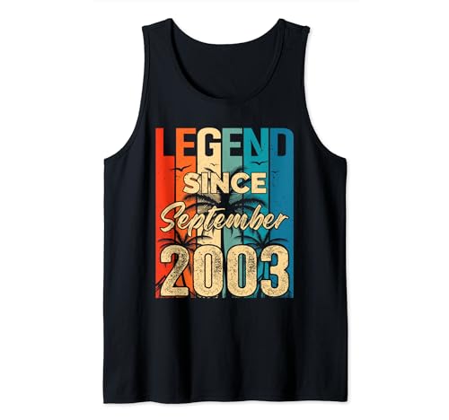 Legend Since September 2003 September 2003 Birthday Retro Camiseta sin Mangas
