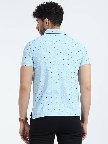 Image of STELLERS Men's Premium Printed Polo T-Shirt | Wrinkle Free | Quick Dry | Breathable | Stretchable | Regular Fit