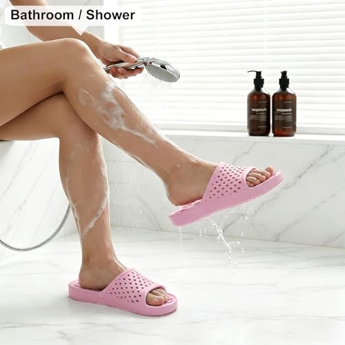 Image of Xomiboe Shower Shoes Men Quick Drying Women Shower Sandals Non-Slip Comfortable House Slippers Bathroom Hotel Flip Flops Slides With Students Gym
