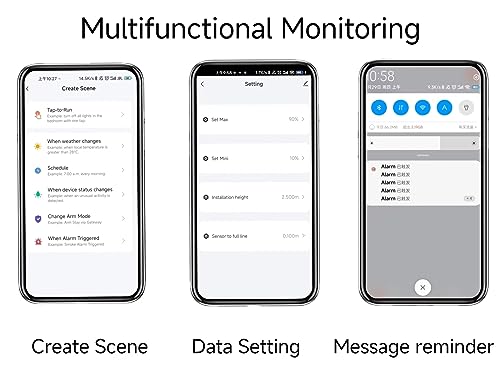 EPTTECH TLC2206 Tuya Smart Life Mobile APP Wireless WiFi Remote Ultrasonic Contactless Indoor Waterproof IP67 Liquid Water Oil Fuel Level Tank Monitor Sensor Controller Automatic Alarm Indicator