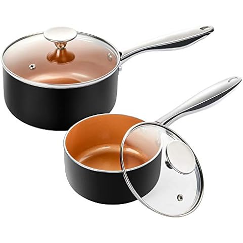 MICHELANGELO Nonstick Copper Sauce Pan Set Cover