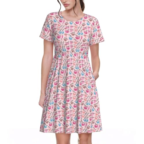 Robe d été décontractée à manches courtes idéale pour les sorties et pique-niques