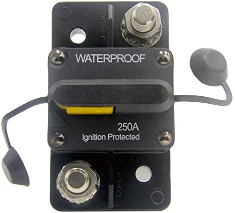 ZOOKOTO 250 Amp Circuit Breaker, Marine Trolling Motors Boat ATV Manual Power Fuse Rest, Waterproof (250A) 12V-48VDC (No Manual Button Disconnect)