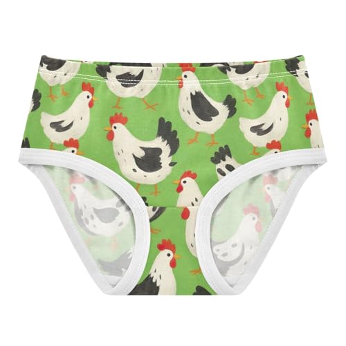 Funny Toddler Underwear Floral 2t Cotton Panties for Girl Black White Chickens Green Animal Briefs Kids Undies