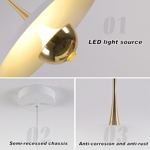 Image of Farmhouse Large Pendant Light Mid Century Modern Ceiling Lights Fixture with White Dome Metal Lampshade Vintage Led Pendant Lighting for Kitchen Hallway Bedroom