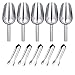 Lot de 5 pinces à glaçons et 5 cuillères à mesurer en acier inoxydable, pinces de service pour bonbons, café, seau à glace, bar, cuisine, mariage, fête d'anniversaire
