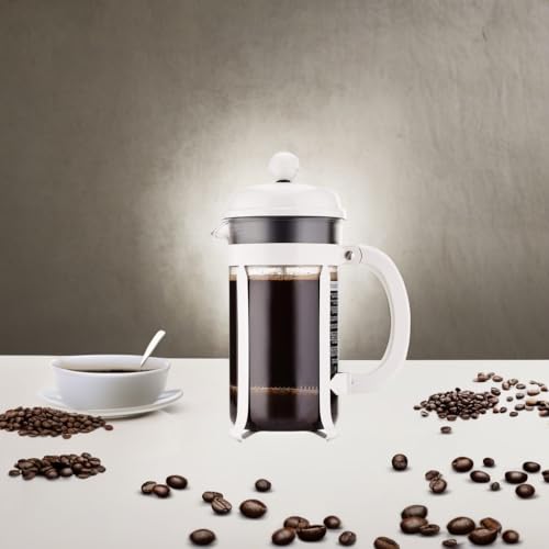 Image of Bodum 34oz Chambord French Press Coffee Maker, High-Heat Borosilicate Glass, Stainless Steel, White - Made in Portugal