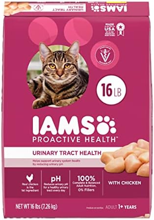IAMS PROACTIVE HEALTH Adult Urinary Tract Healthy Dry Cat Food with Chicken Cat Kibble, 16 lb. Bag