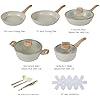 Ceramic Cookware Sets 15PCS Pots and Pans Set Non Stick (white15)