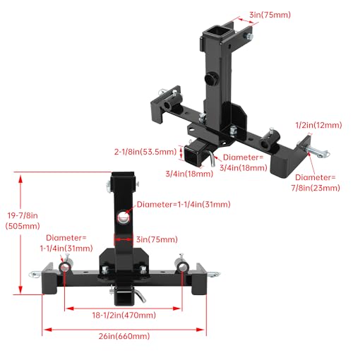 Image of ECOTRIC 3 Trailer Receiver Compatible with 1 Tractors Hitch Receiver