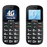 artfone CS188 Noir   4G Téléphone Senior Portable Débloqué avec Grandes Touches丨Bouton SOS丨un Volume élevé丨Lampe Torche et Station de Charge丨Radio FM丨Batterie 1800 mAh丨Bluetooth丨Appareil Auditif丨USB C