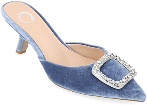 Journee Collection Womens Rishie Slip On Kitten Heel Mule Pump Blue 8.5 Medium Womens US | Image 6