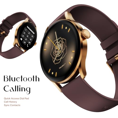 Image of Fire-Boltt Glitz Women Smart Watch with 1.19 inch AMOLED Display, Bluetooth Calling, Rotating Crown, Always On Display, 1000 Nits Brightness, IP68 Waterproof Mocha Brown