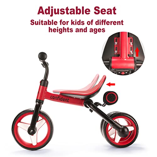 XIAPIA 4 in 1 Tricycle for Toddlers Age 2-5, Folding Toddler Bike& Toddler Tricycle& Baby Balance Bike with Adjustable Seat and Detachable Pedal, Ride-on Toys for 2 3 4 5 Years Old Boys Girls Birthday - Thumbnail 4