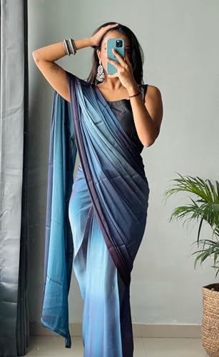 Image of Avantika Fashion Women's Amazing Plain Georgette Saree With Blouse Piece