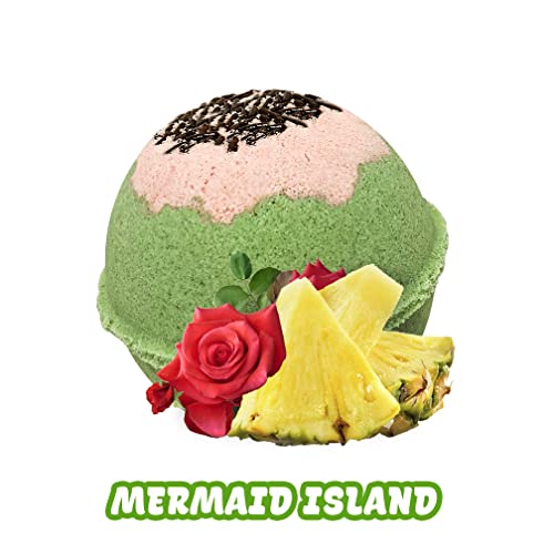 Jewelry Bath Bomb With "Mermaid Necklace" Inside - Natural And Safe For Sensitive Skin -"Be Delicious Blossom" Sweet Floral Scent - Surprise Gift For Women With Jewelry Inside #TOP3