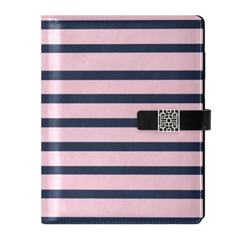 Carnet ligné en cuir imperméable à rayures 6,7x9,2 pouces