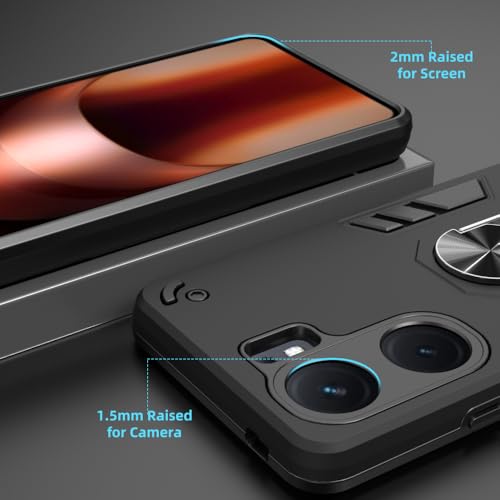 Image of NDCOM for iQOO Neo 9 Pro Back Cover Premium | Stylish iQOO Neo 9 Pro Back Case | Shockproof Ring Holder Case