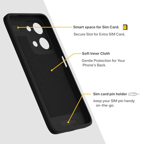 Image of Outlouders Back Cover for Vivo Y11 5G Soft Matte Silicone Cover with Slim Fit | Mag-Safe Logo (Not Mag-Safe Compatible) | Shockproof | Camera Protection Bumper Case (Black)