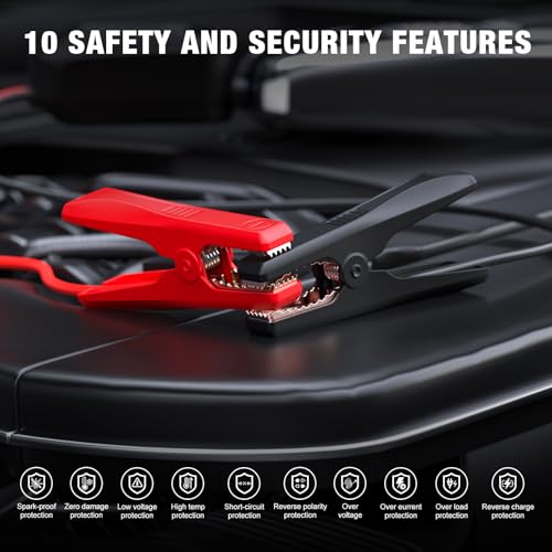Image of NEXPOW X7 3000A Car Jump Starter, 12V Portable Battery Pack with 60W PD Two-Way Fast Charging, 3.2 inch HD Display, Up to 12L Gas & 10L Diesel