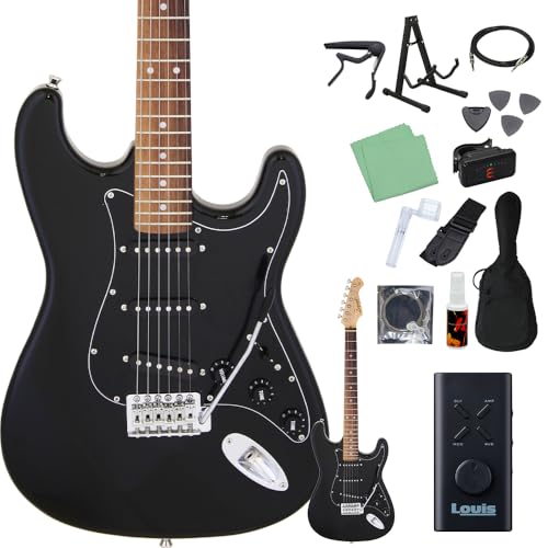 LEGEND LST-Z エレキギター初心者14点セット 【ヘッドホンアンプ付き】 B-BK ストラトタイプ レジェンド