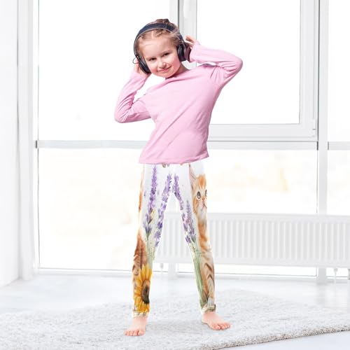 Bolaz Toddler Girls Leggings Printed Yoga Pants Leggings Cute Ginger Kitten for Kids4