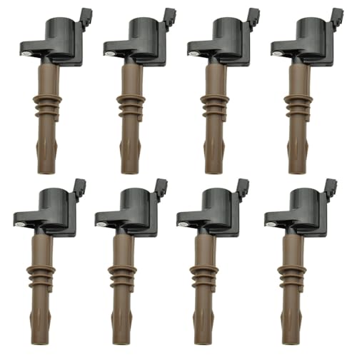 Image of 8 PCS DG521 Ignition Coil Pack Iridium Spark Plugs FD509 Ignition Coils and Spark Plugs Compatible with Ford Expedition Explorer F-150 F-250 F-350 Super Duty Mustang Lincoln, SP509, FD509
