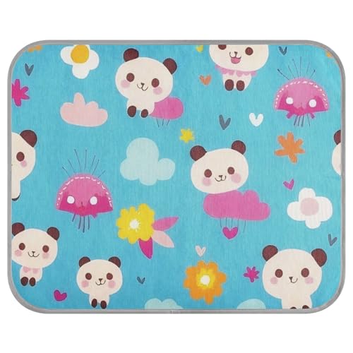 siphylline Cartoon Pandas Cute Summer Cooling for Cats Self Cooling cat Bed for Outside for s Sleeping cat Accessories cama refrescante para Perros S