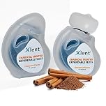 Xlent Expandable Floss Treated Activated Charcoal, Xylitol Natural Based Wax (Cinnamon, Pack of 2 (Blister Card))