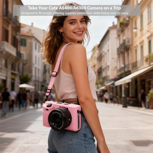 Funda de silicona para cámara Sony Alpha A6400 A6300 rosa miniatura 2