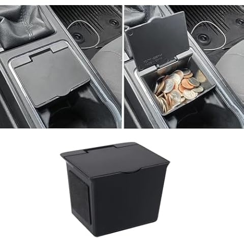 JKCOVER Center Console Coin Box Organizer Compatible with 2016-2020 2021 2022 2023 Toyota Tacoma Accessories Armrest Insert ABS Plastic Coin Holder Secondary Storage Box Cover