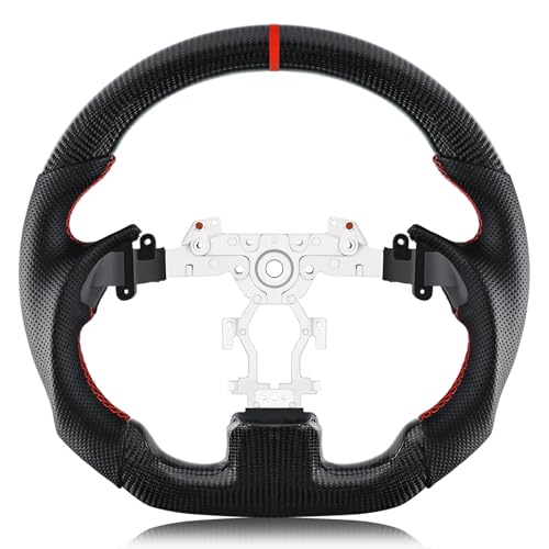 VOONKE Real Carbon Fiber Steering Wheel For Infiniti G37 With stitching D-shaped Nappa Perforated Leather Flat-bottom Steering Wheel For Infiniti G37 2009-2013