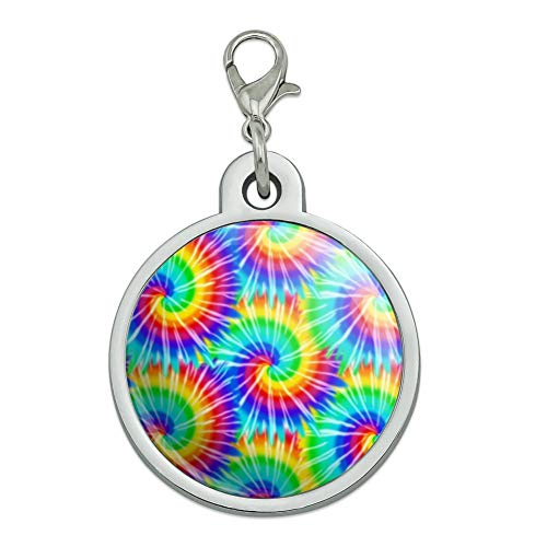 GRAPHICS & MORE Tie Dye Pattern Chrome Plated Metal Pet Dog Cat ID Tag