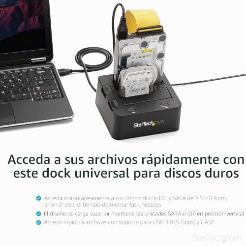 Base USB 3.0 SATA IDE StarTech UNIDOCKU33 para clonar discos duros 3