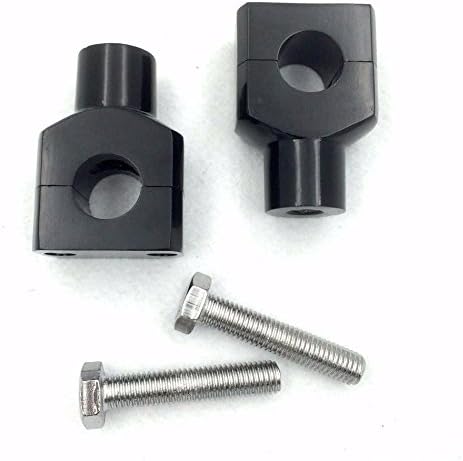 HTTMT MT030-08-22- Motorcycle Black Round 7/8" 22mm 7/8 Inch Handlebar Riser Clamps Compatible with Harley Kawasaki Suzuki V-Star 650 Silverado Road Star VTX 1300 C