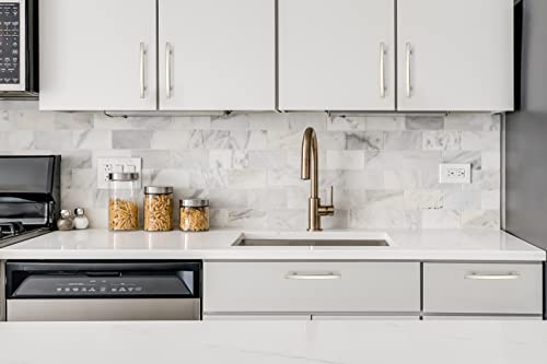 Ravinte 5 Pack Cabinet Handles Brushed Nickel Cabinet Pulls Kitchen Cabinet Handles,Curved Drawer Pulls in 6 Inch Length with 3.75 Inch Hole Center Arch Kitchen Cabinet Hardware by Ravinte - Image 8