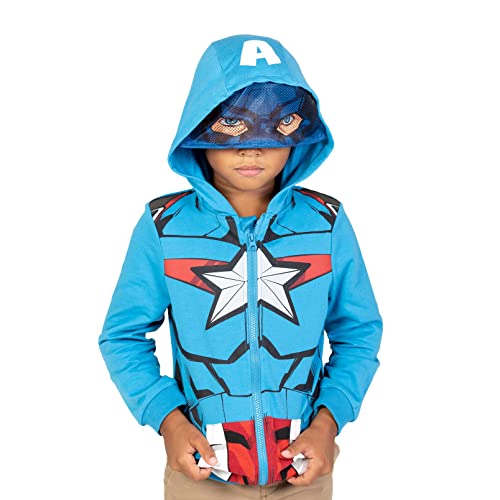 Marvel Avengers Captain America Big Boys Fleece Zip Up Hoodie Mask Captain America 8 #TOP1