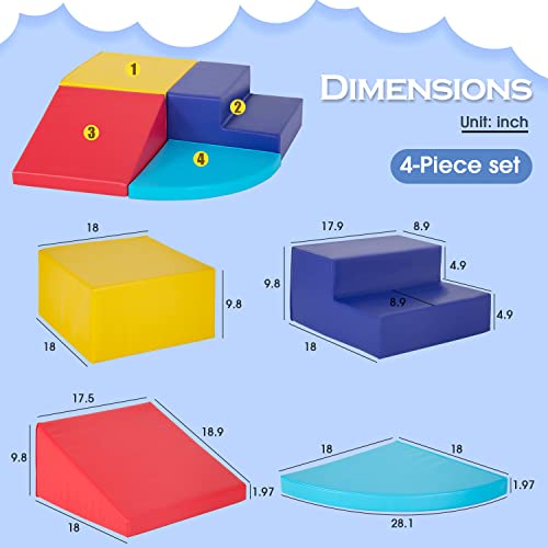 Paylesshere YM-CM7415 4-Piece Set Climbing Toys For Toddlers 1-3 And Climb Foam Play Set Babies Foam Blocks Toddler Climbing Toys Indoor Baby Climbing Toys Children’S Composite Toy thumb #7