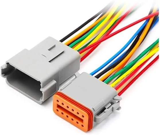 5/20/100 Sets Connector with 15cm Wiring Harness DT06-2S/DT04-2P 2P6P 8P 12P Waterproof Electrical(12p Male,100 Sets)