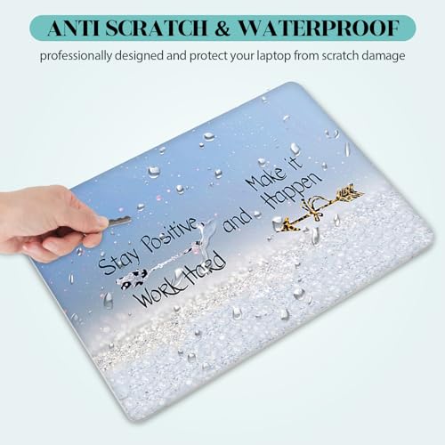 Image of Laptop Skin Sticker Decal, 12 inch 13 inch 13.3 inch 14 inch 15 inch 15.4 inch 15.6 inch Personalized Universal Vinyl Notebook Skin Sticker Cover Art Protector Decal with Free 2 Wrist Pads, Stay Positive Blue
