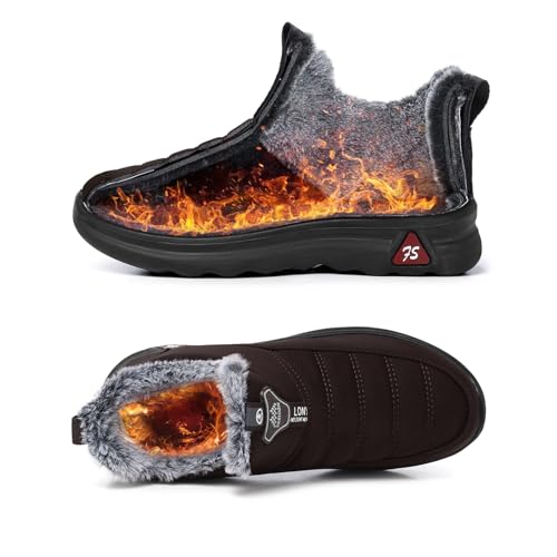 Image of SHIBEVER Winter Boots for Women Warm: Comfortable Slip on Ankle Snow Boots